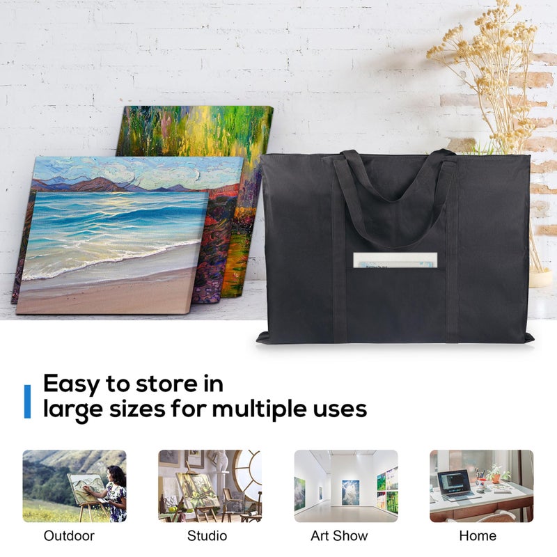 JJRING Dacron Light Weight Art Portfolio Bag, 24'' x 32'' for 23'' x 31'', Black Carrying Storage Case for Poster, Sketching, and Drawing - Image 5